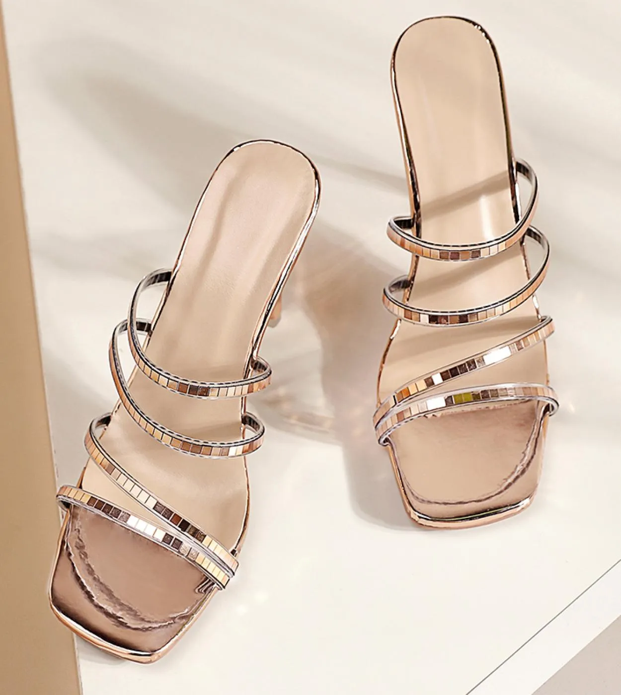 2022 Club Banchetto Scarpe da donna Tacco a spillo Cinturino avvolgente serpente Cinturino con strass Cinturino alla caviglia Sa