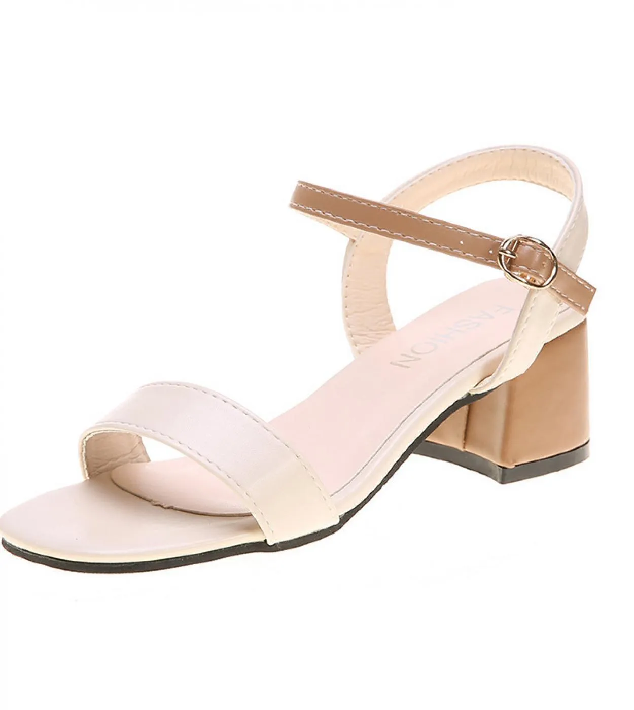 2022 di Estate di Modo Delle Donne Sandali Open Toe Casual Delle Signore Scarpe con Zeppa Grezzo Tacco Medio Femminile Sandali M