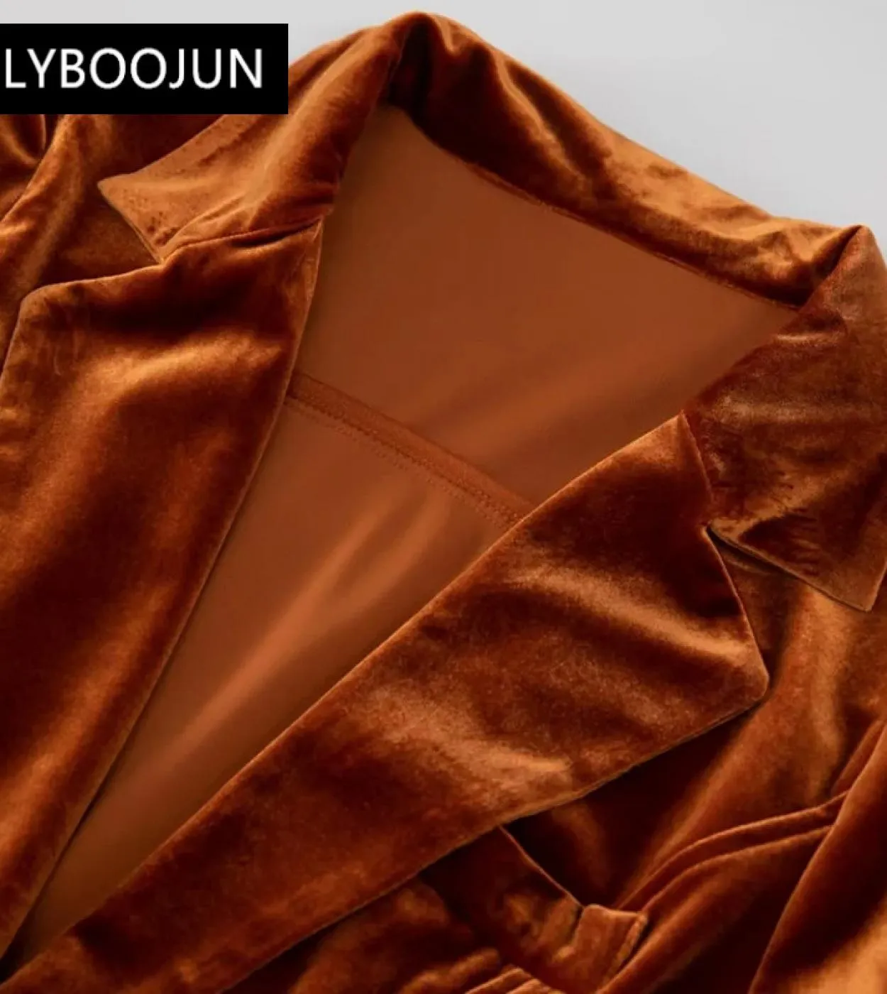 2023 Runway Designer di lusso Alta qualità Elegante estate Colletto rovesciato Manica lunga Velluto Fibbia singola  velluto Due