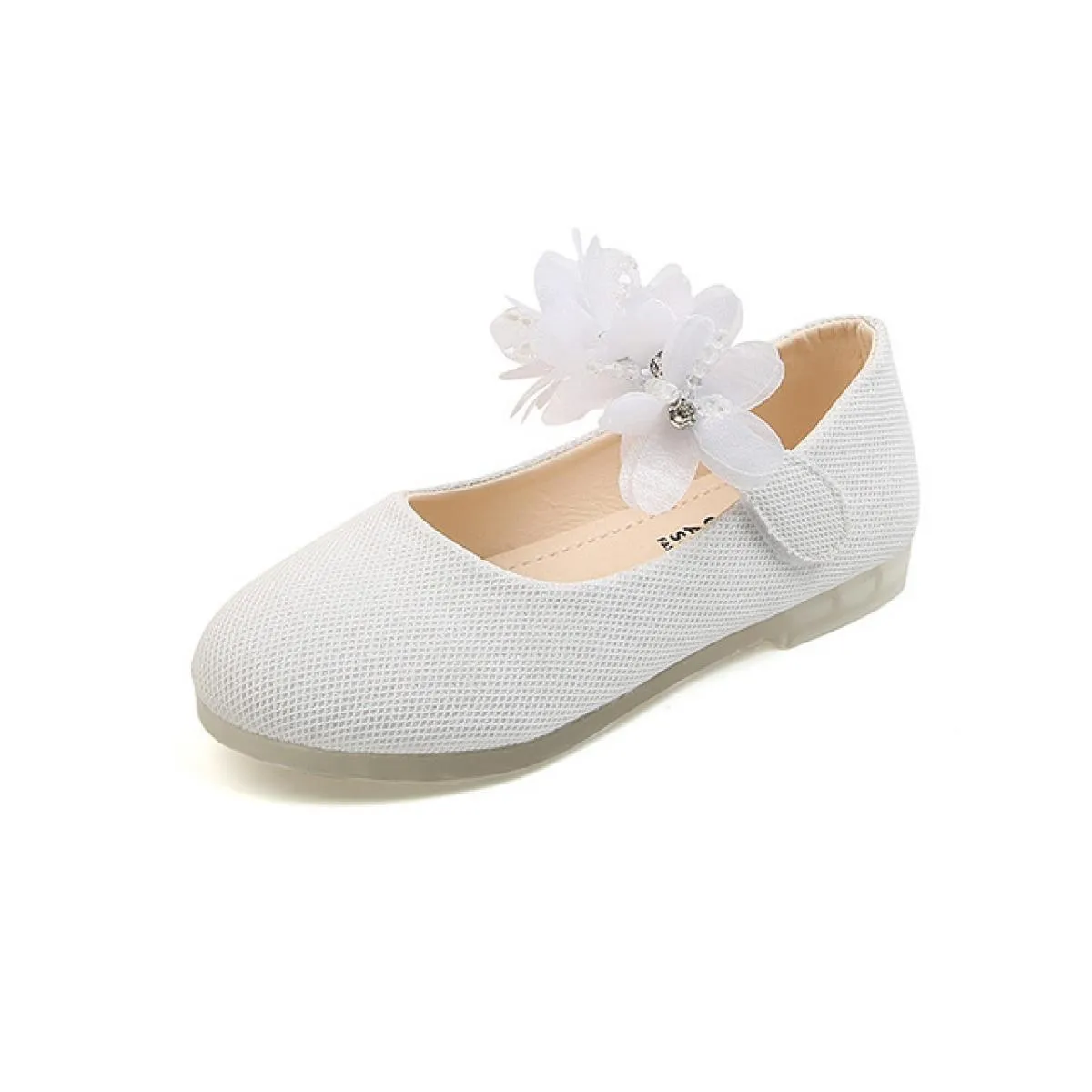 2023 Scarpe eleganti in pelle da bambina per bambina Primavera Autunno Beige Rosa Bianco Scarpe da principessa con strass con fi