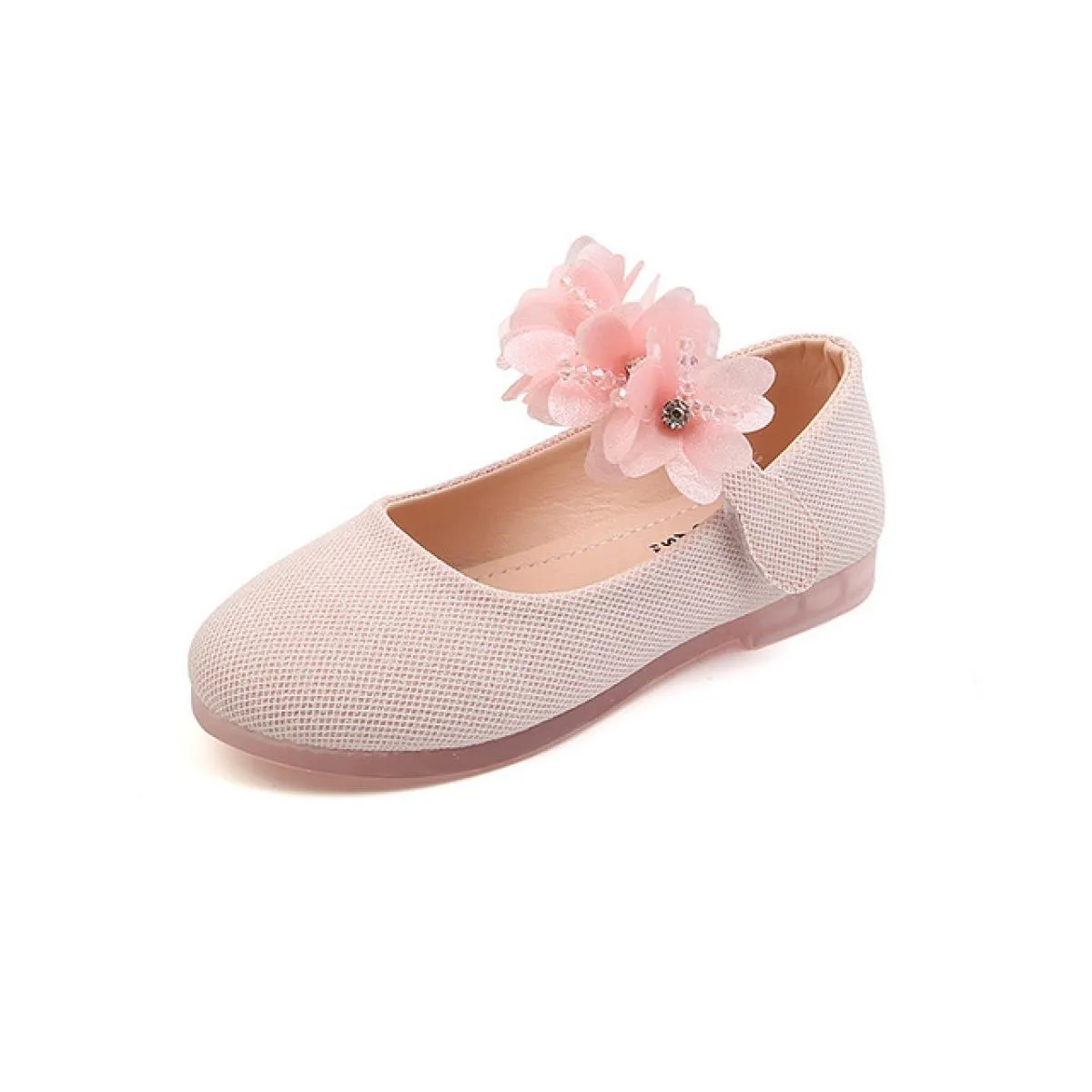 2023 Scarpe eleganti in pelle da bambina per bambina Primavera Autunno Beige Rosa Bianco Scarpe da principessa con strass con fi