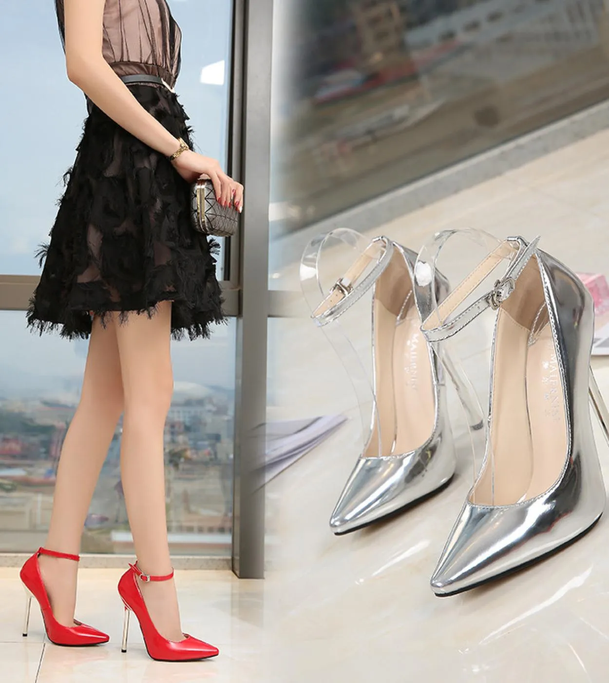 3544 Eleganti scarpe a punta per le donne Scarpe Donna Autunno Tacchi alti sottili Ladies Designer Luxury Mary Jane Zeppe Sho
