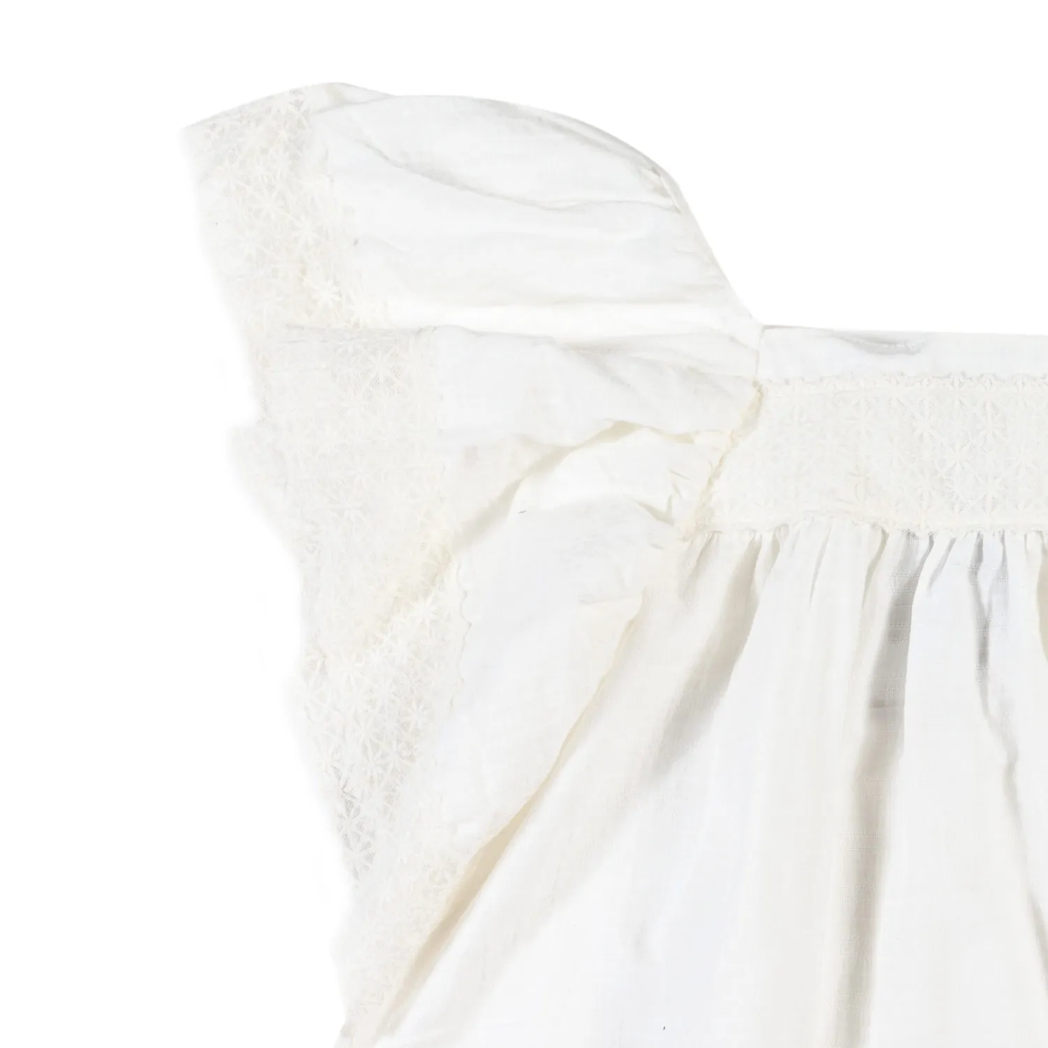 Abito Bianco Con Dettagli In Pizzo Bambina