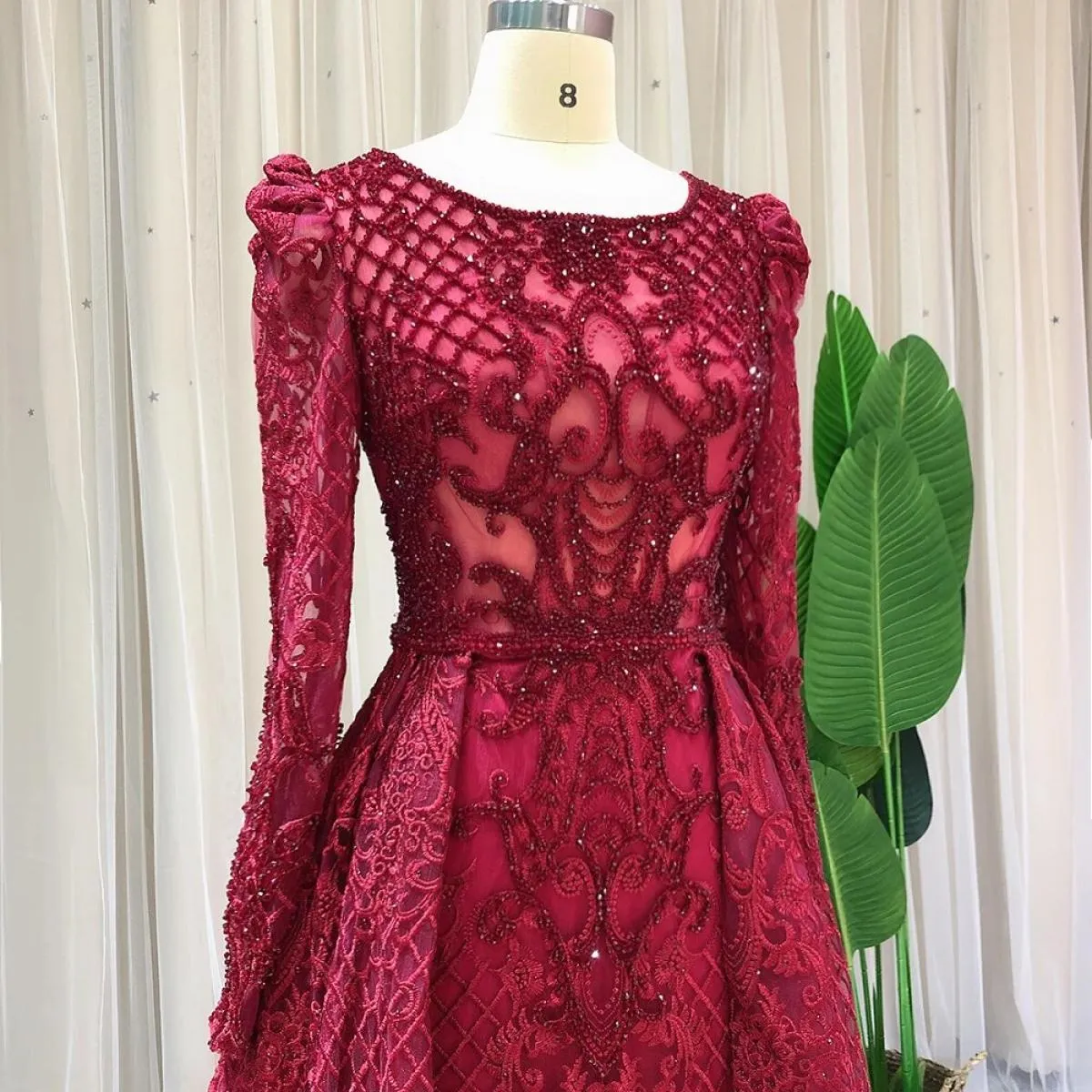 Abito elegante da donna, festa di nozze, manica, abito da sera in pizzo, abiti da ballo in pizzo