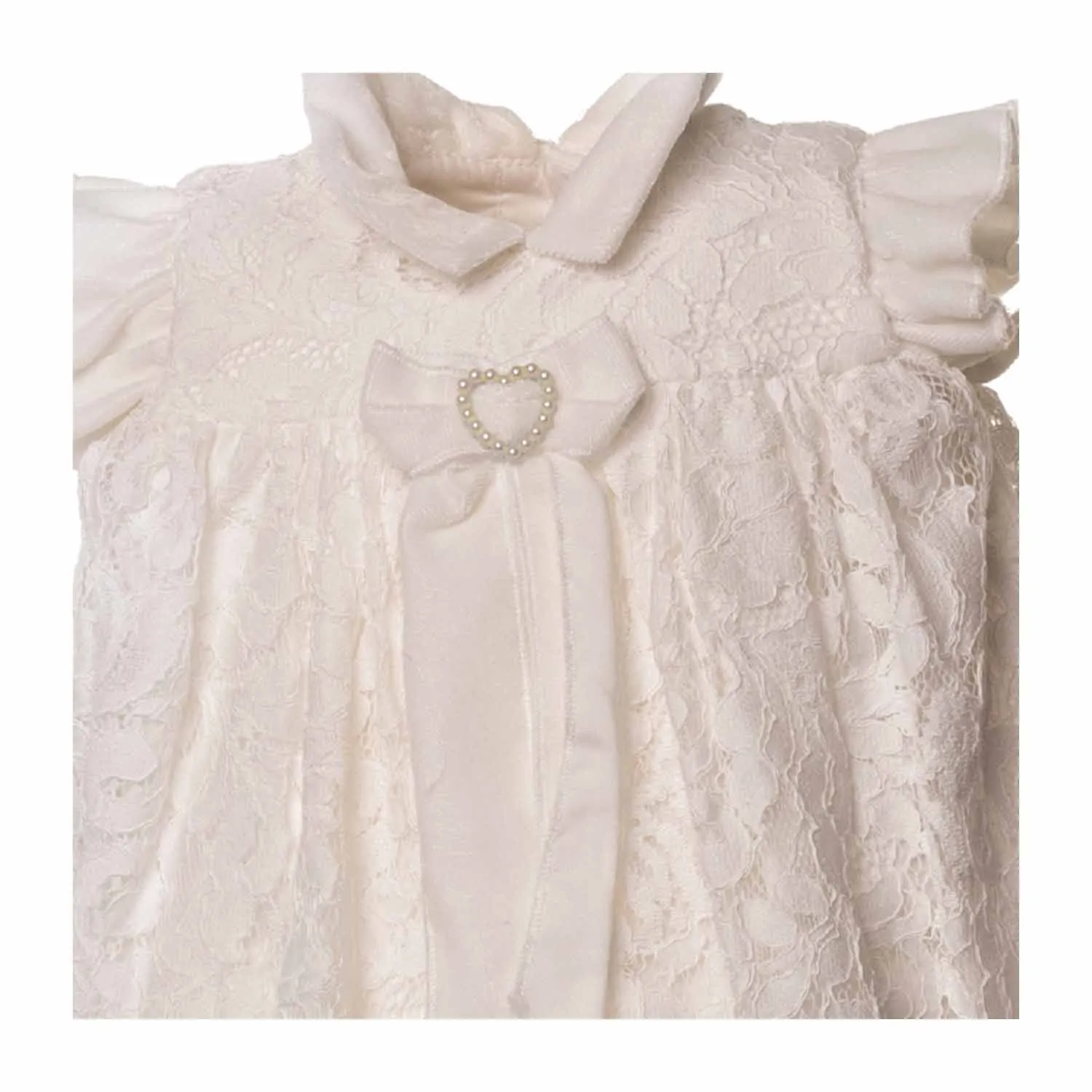 Abito In Pizzo Neonata Bimba
