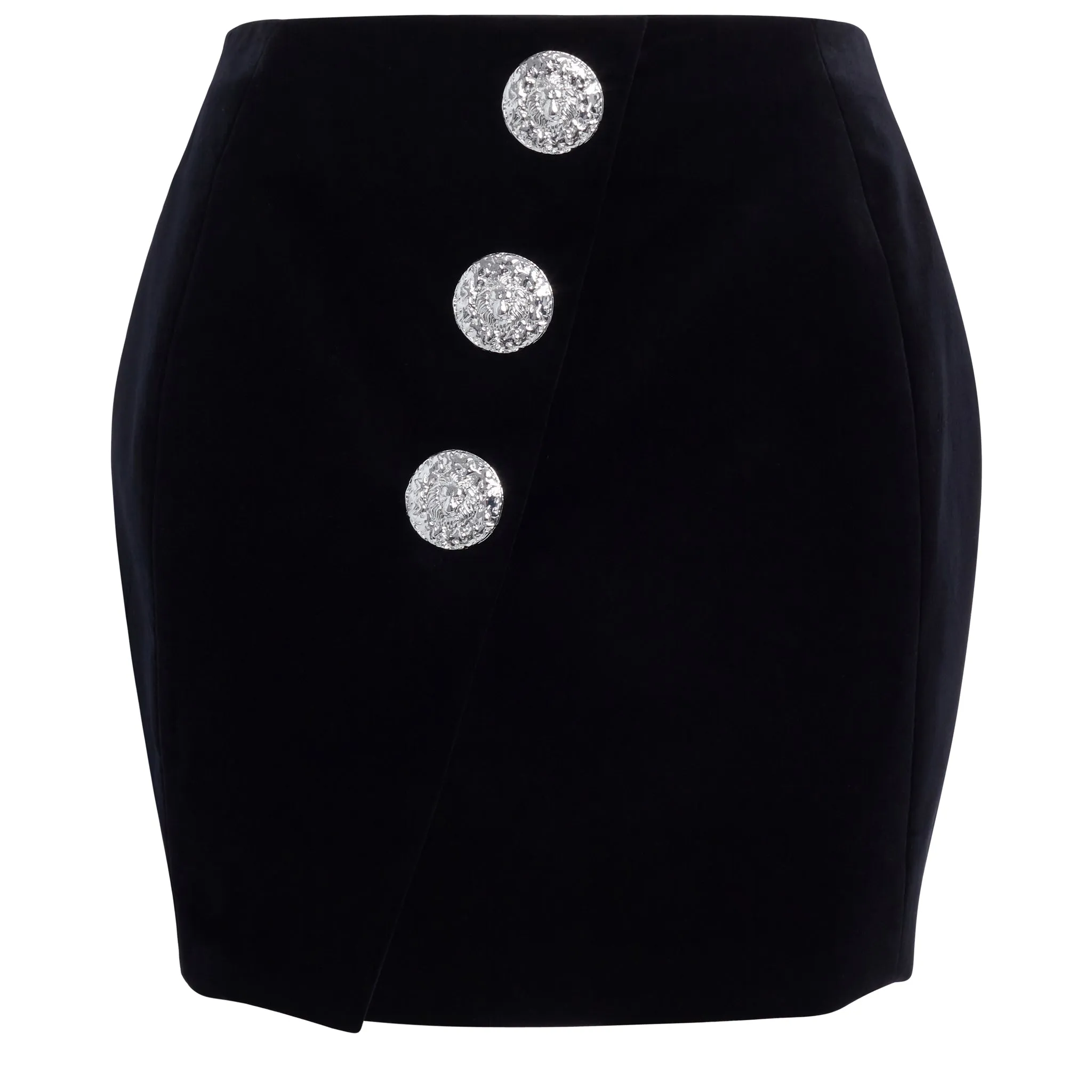 BALMAIN  Mini gonna in velluto nera