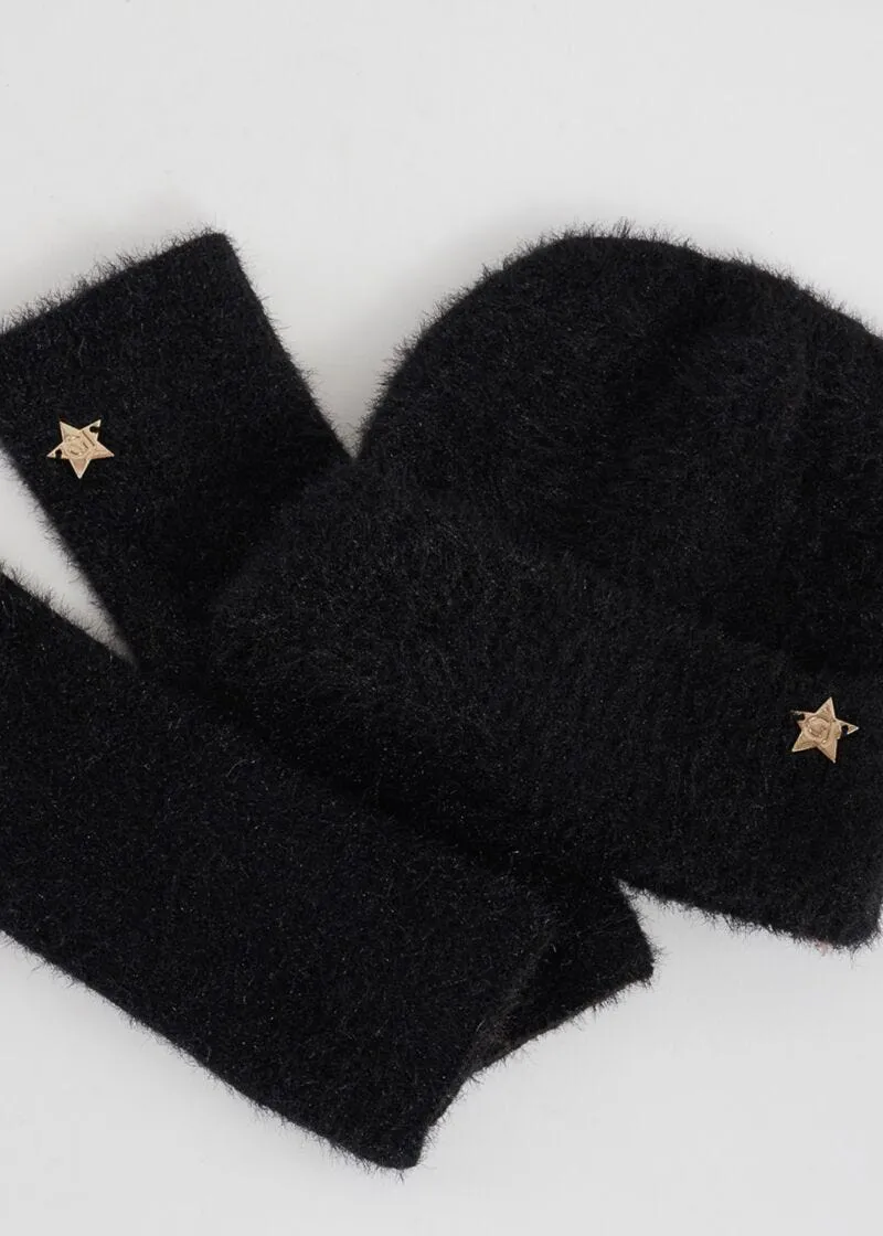 Berretto beanie e manicotti coordinati