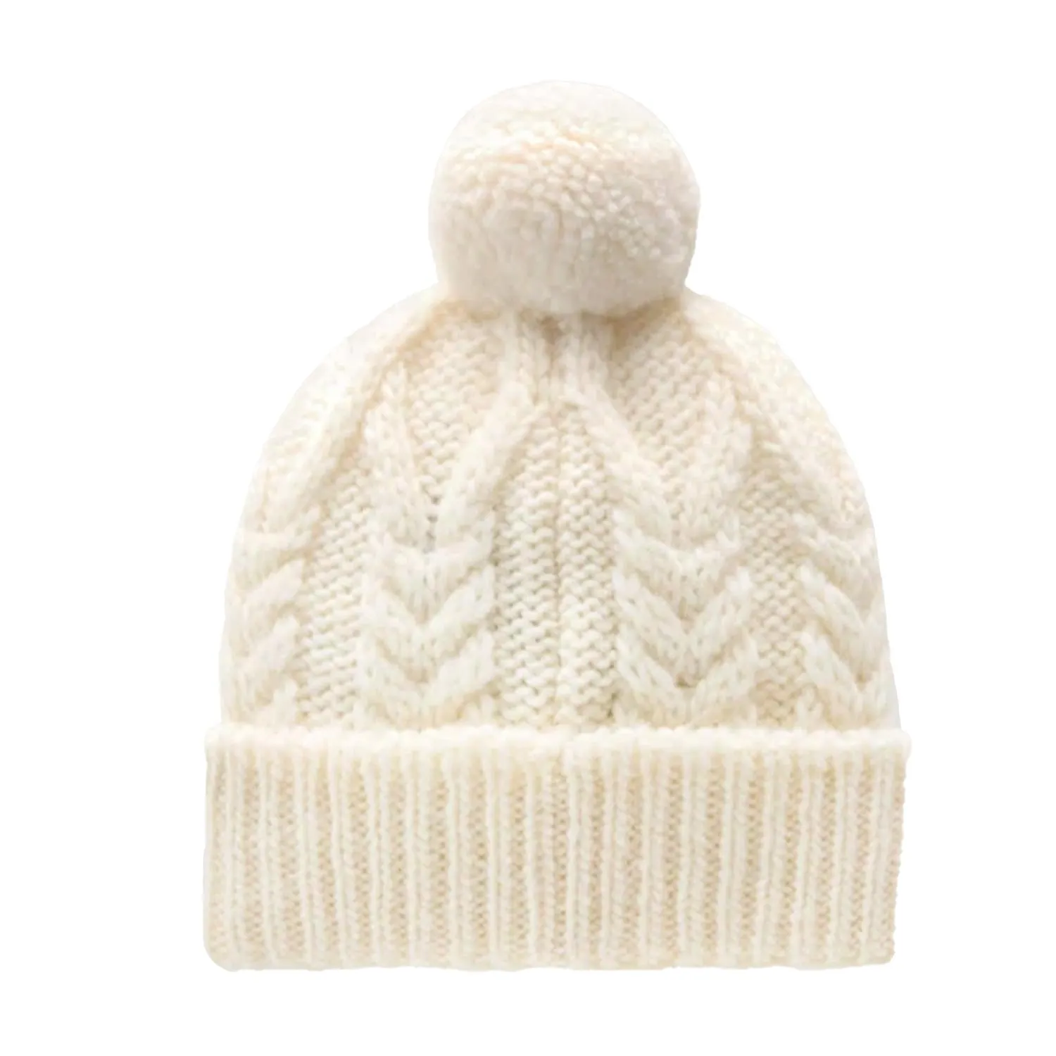 Berretto Pompon Woolrich Bianco Panna Bambina
