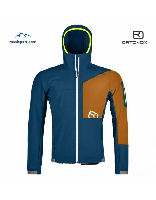 BERRINO HOODED ORTOVOX GIACCA SOFTSHELL INTERNO LANA MERINO