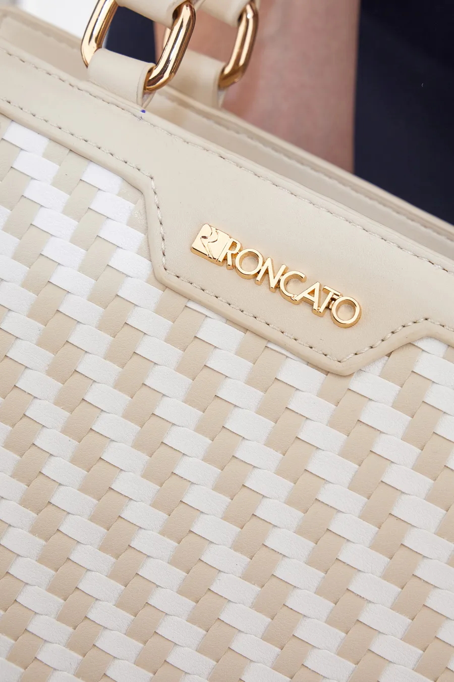 Borsa a Mano Beige e Bianca Roncato R5242,578