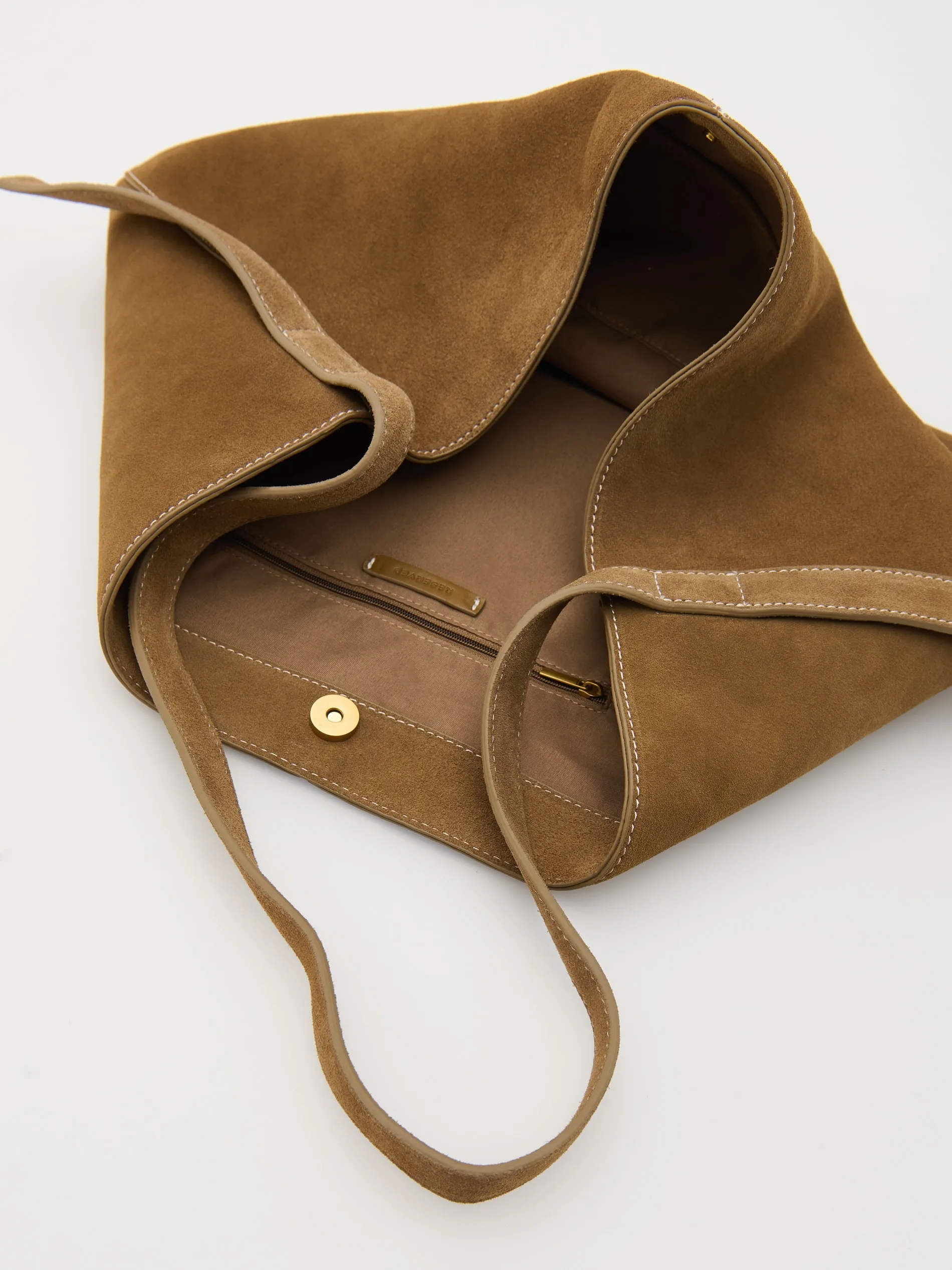 Borsa a spalla in pelle scamosciata