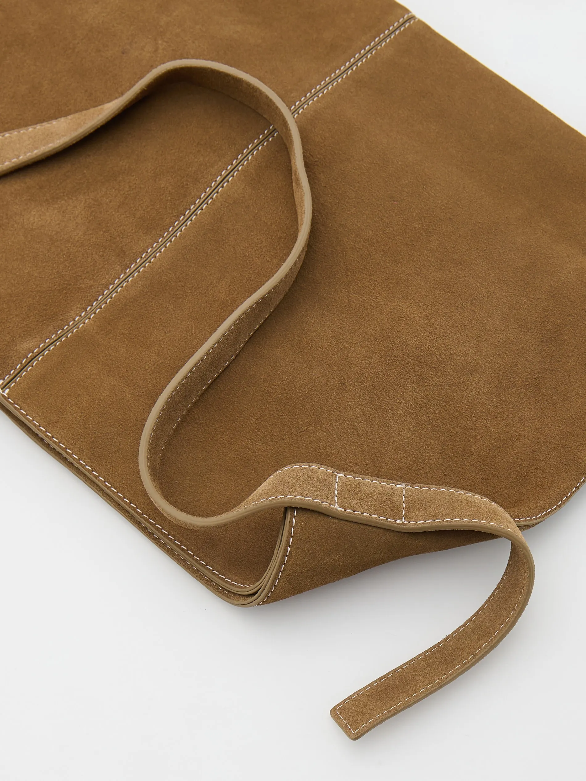 Borsa a spalla in pelle scamosciata