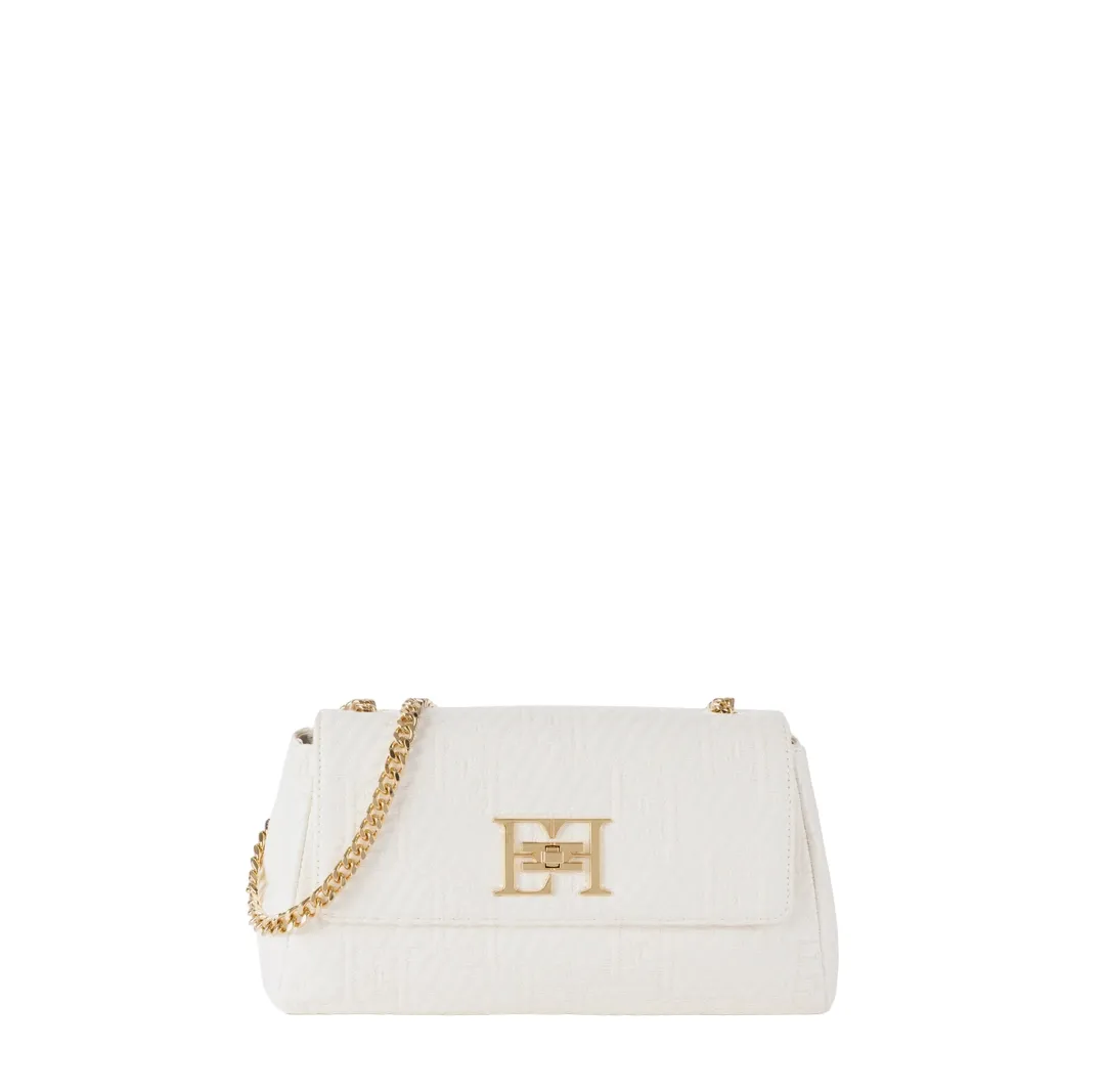 Borsa a spalla in rafia jacquard