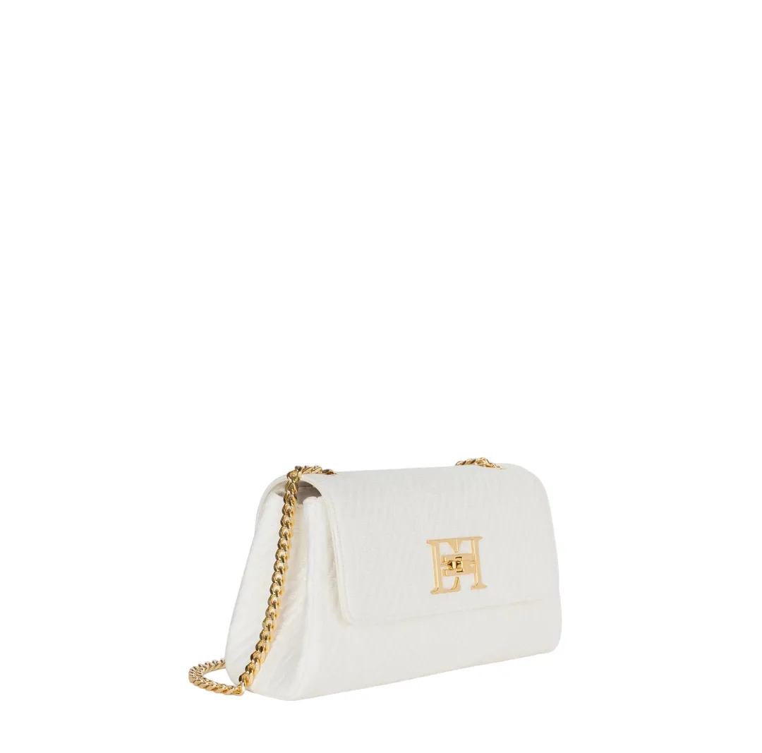 Borsa a spalla in rafia jacquard