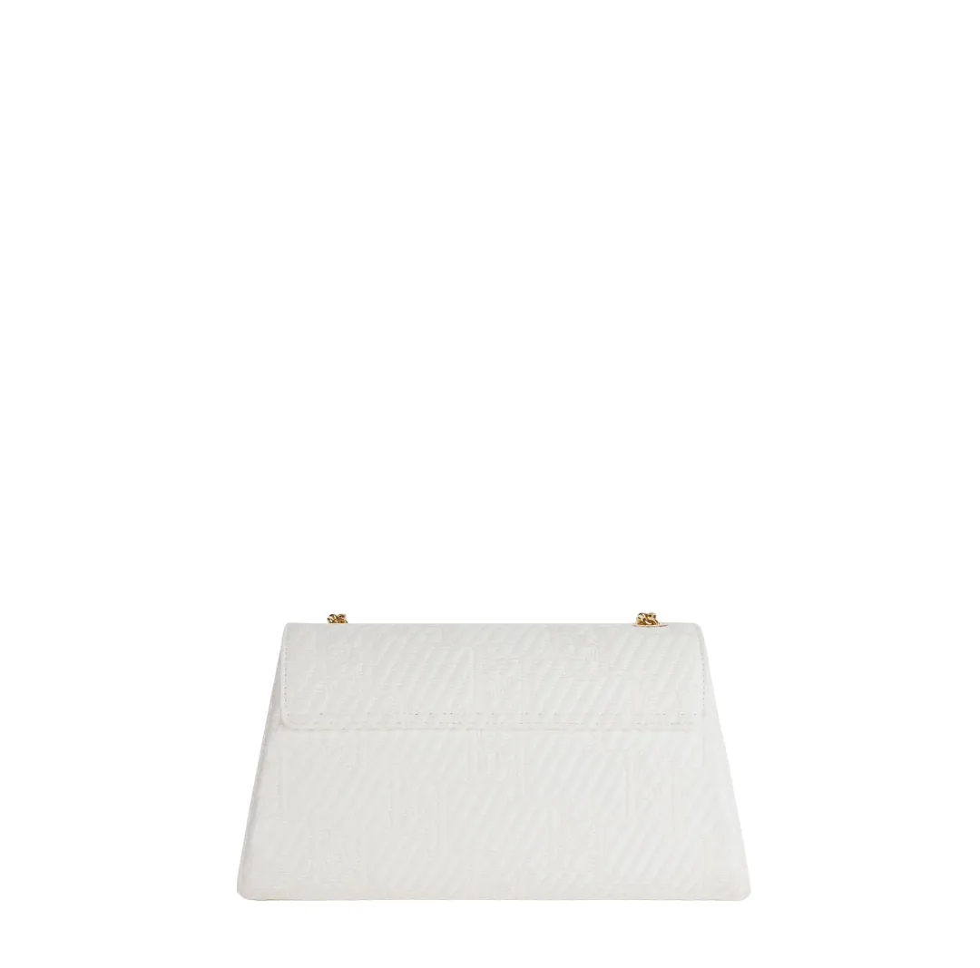 Borsa a spalla in rafia jacquard