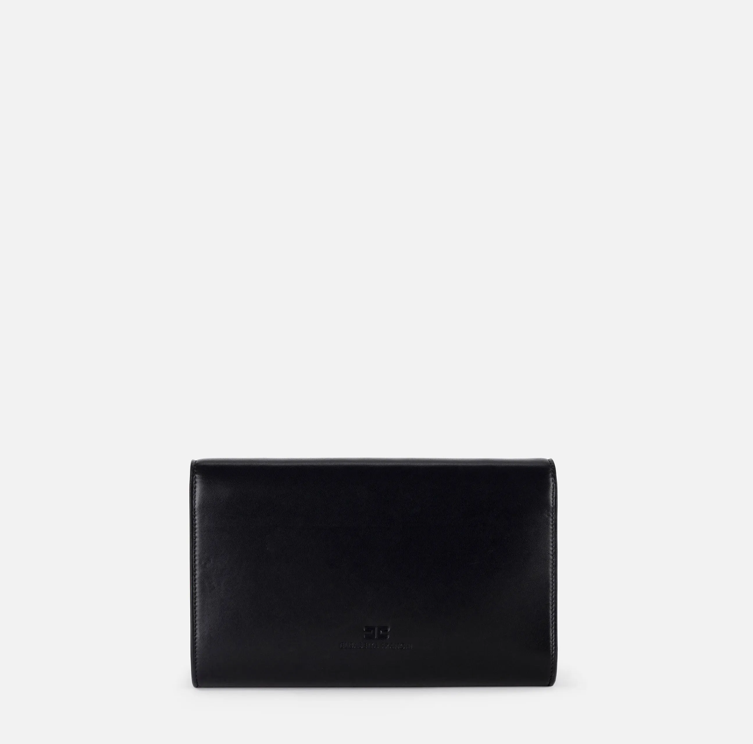 Borsa baguette in nappa con placca logo