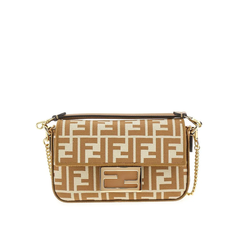 Borsa 'Baguette' mini in tessuto FF