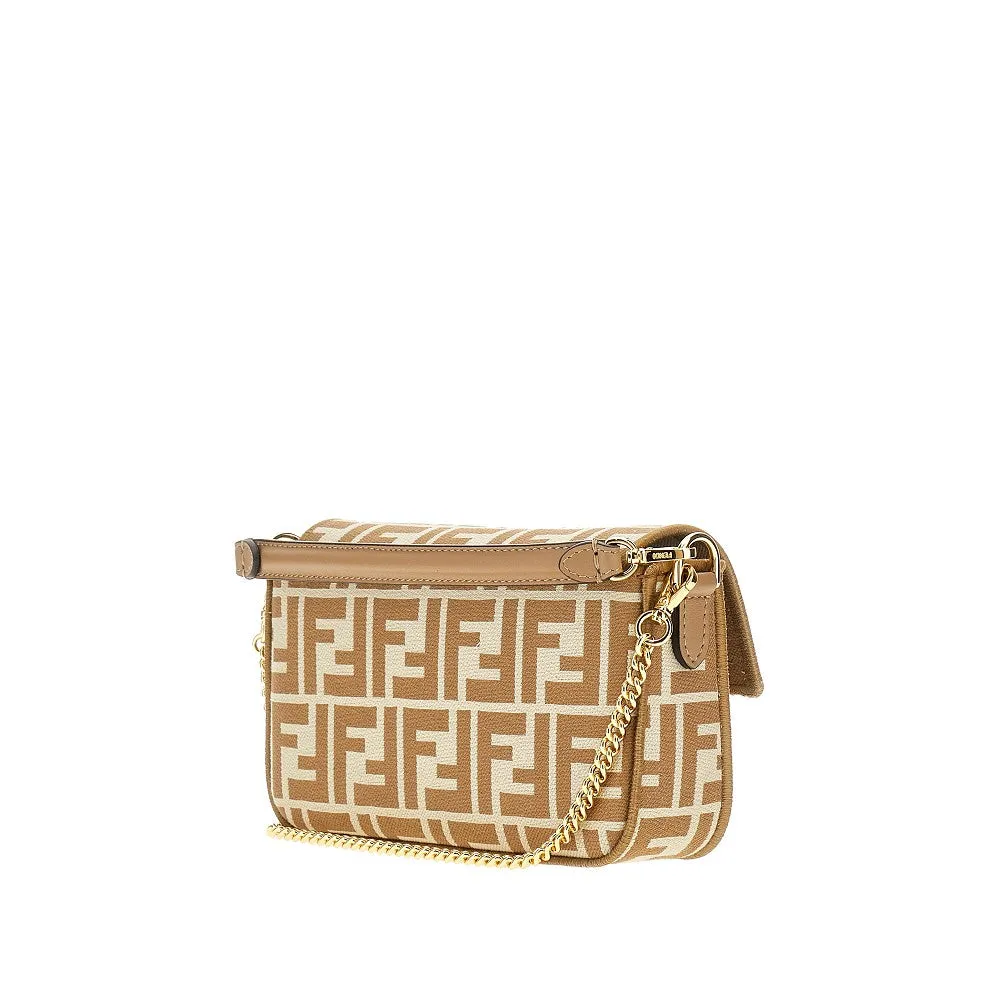Borsa 'Baguette' mini in tessuto FF