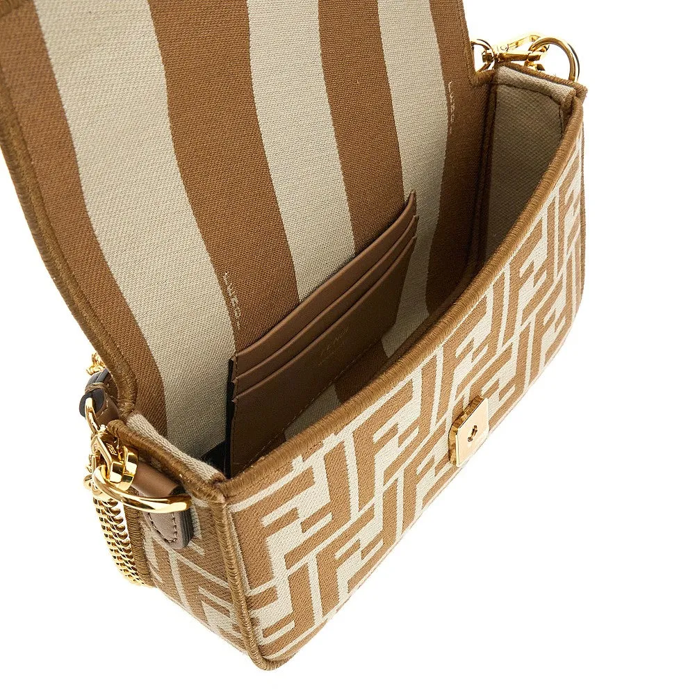 Borsa 'Baguette' mini in tessuto FF