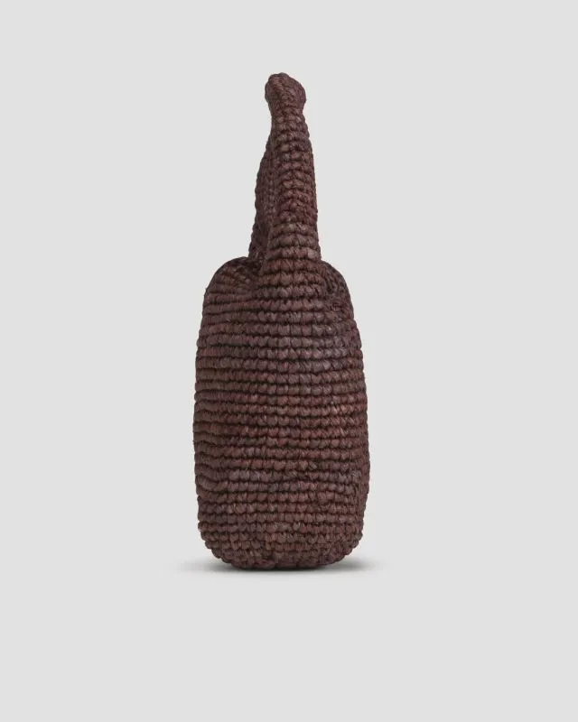 Borsa intrecciata baguette Menbi Halfmoon marrone