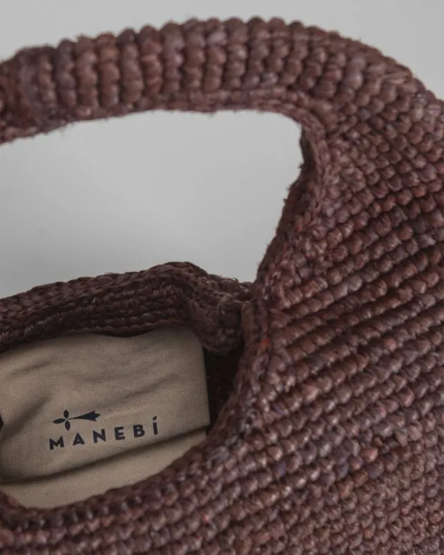 Borsa intrecciata baguette Menbi Halfmoon marrone