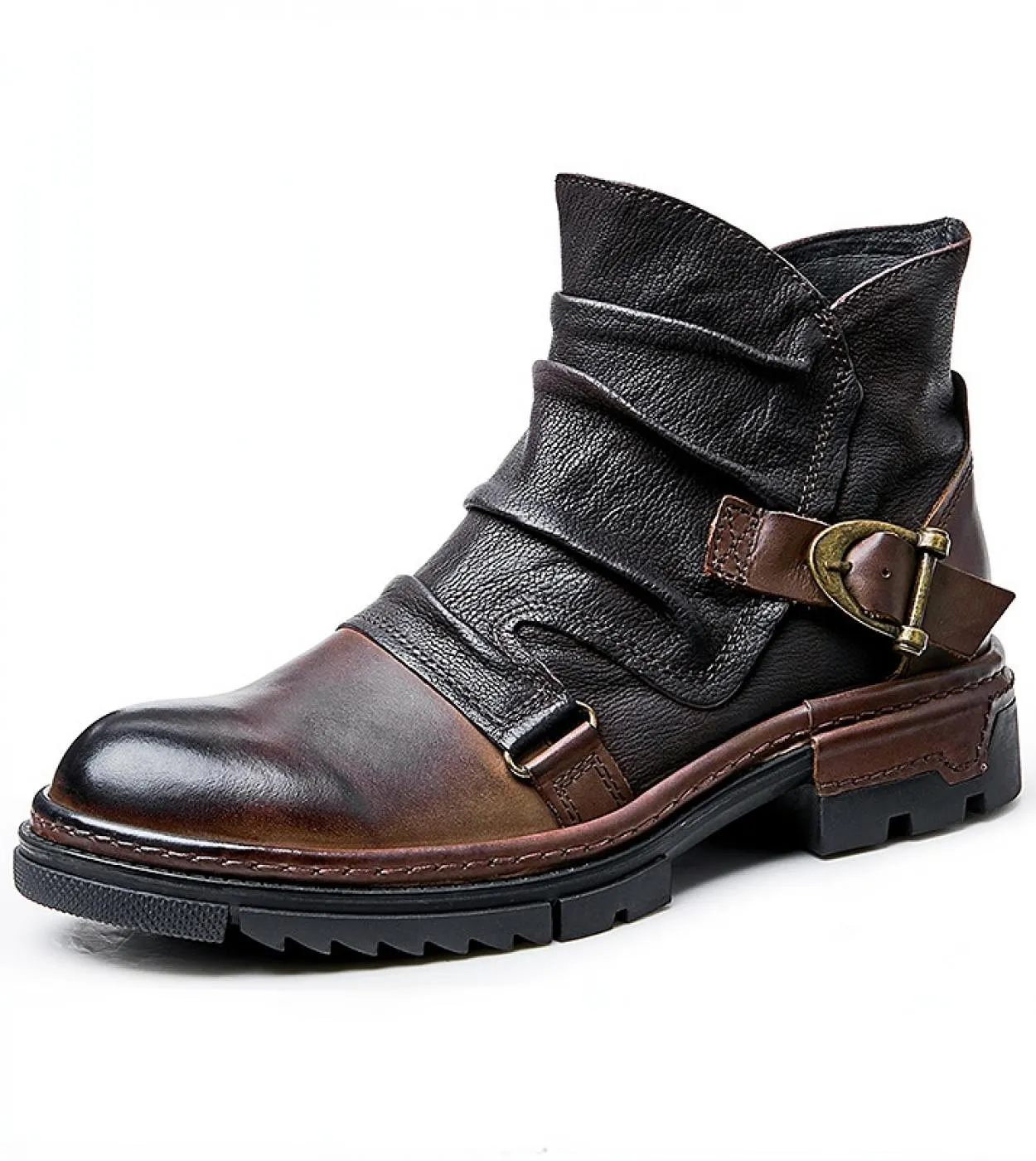 British Trend Mens Boots Luxury Genuine Leather 2023 Summer New Style Quality Designer Scarpe eleganti alla caviglia con fibbia