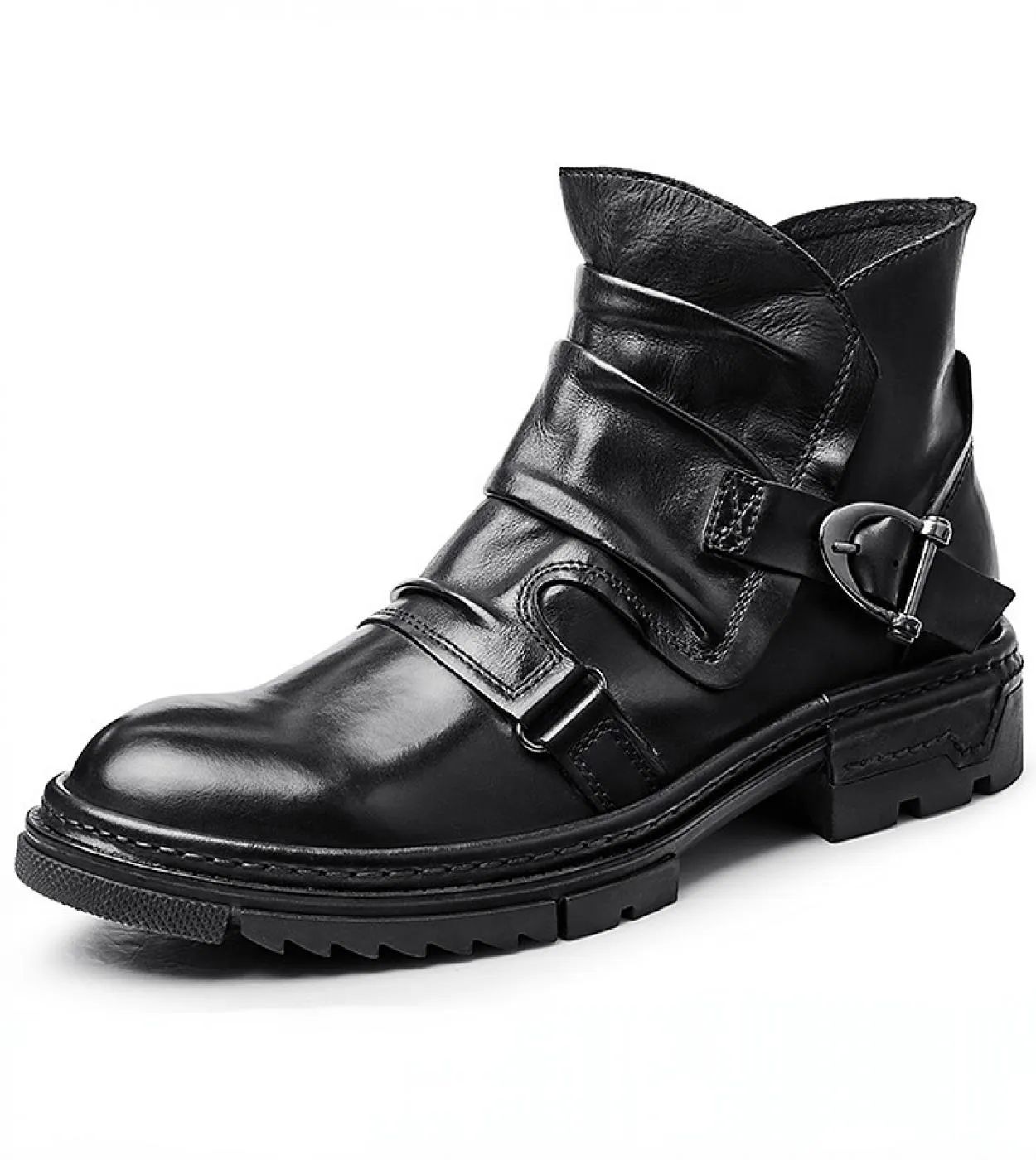 British Trend Mens Boots Luxury Genuine Leather 2023 Summer New Style Quality Designer Scarpe eleganti alla caviglia con fibbia