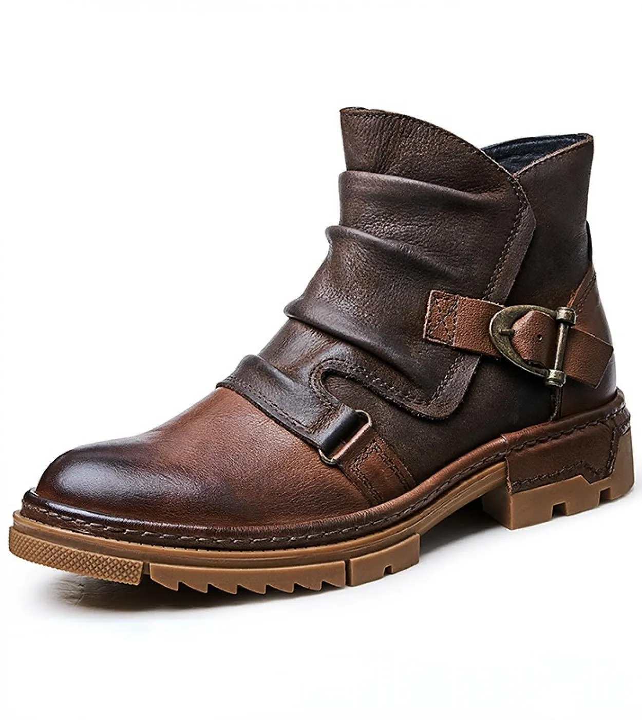 British Trend Mens Boots Luxury Genuine Leather 2023 Summer New Style Quality Designer Scarpe eleganti alla caviglia con fibbia