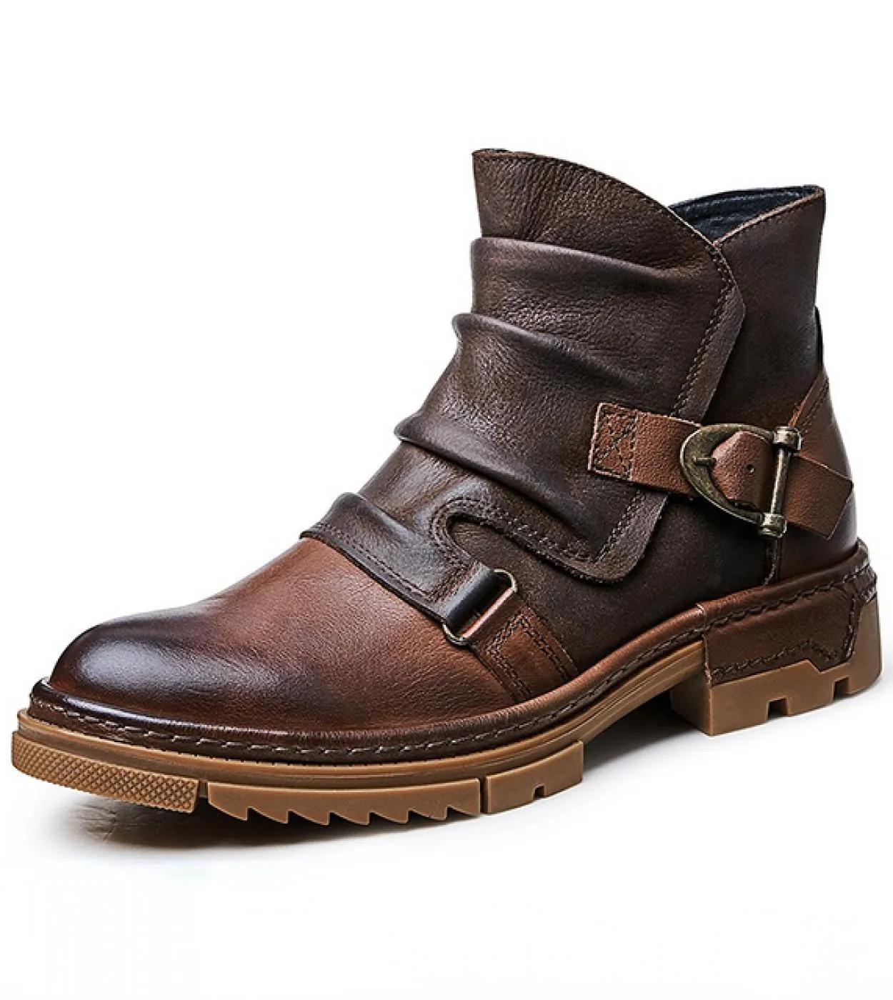 British Trend Mens Boots Luxury Genuine Leather 2023 Summer New Style Quality Designer Scarpe eleganti alla caviglia con fibbia