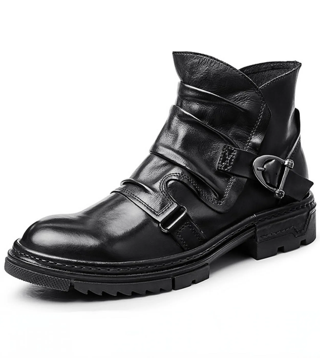British Trend Mens Boots Luxury Genuine Leather 2023 Summer New Style Quality Designer Scarpe eleganti alla caviglia con fibbia
