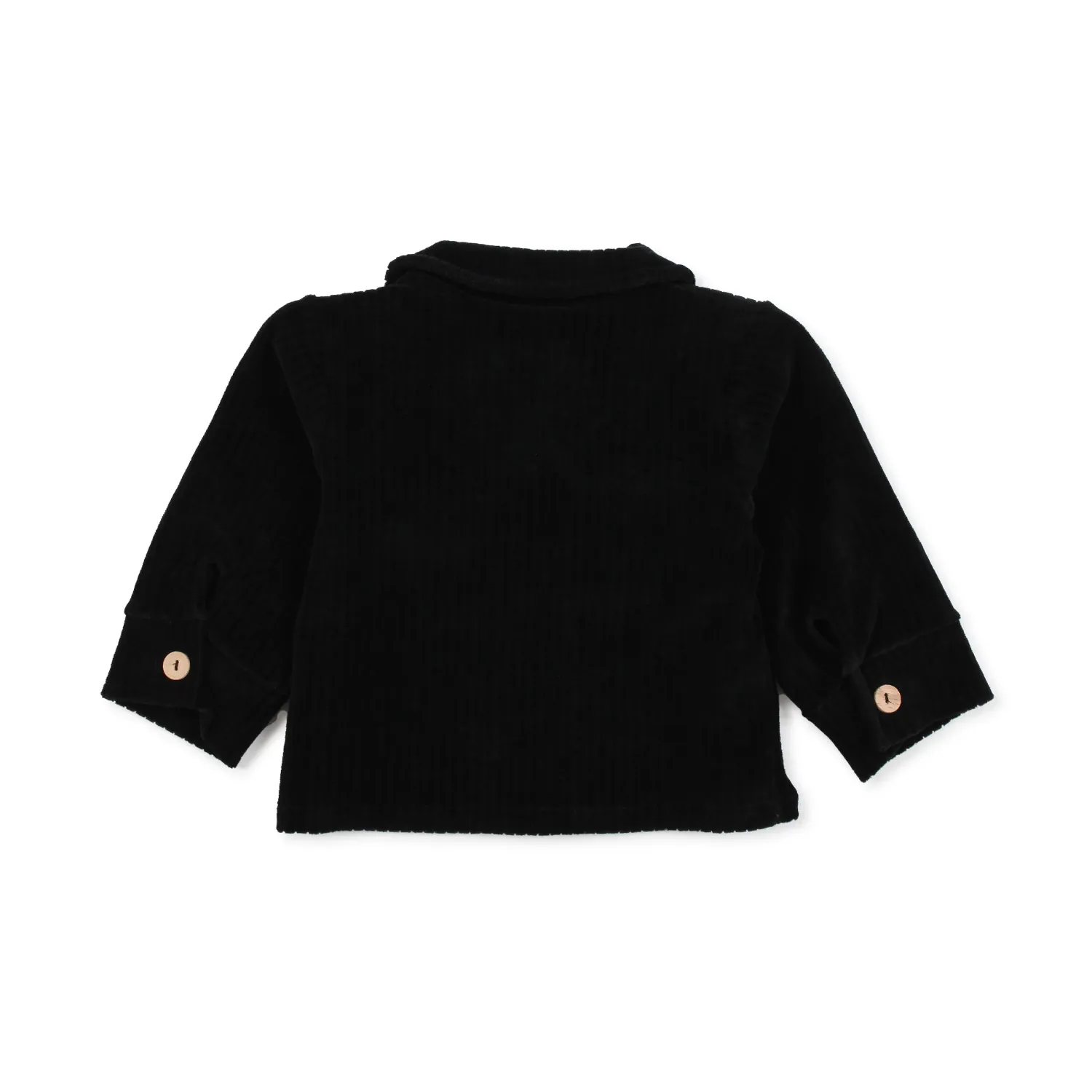 Camicia Di Velluto Nera Bimbo E Bimba