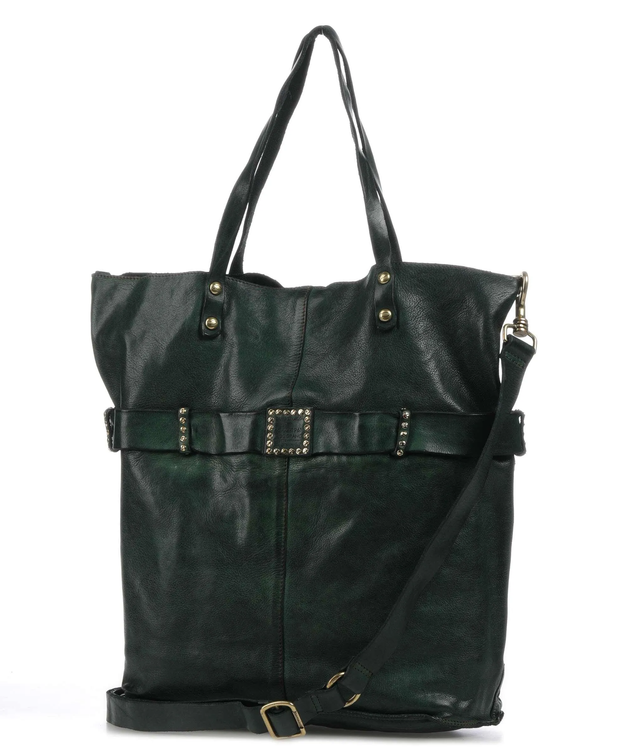  Campomaggi Prestige Borsa shopper pelle di vacchetta grana verde scuro  