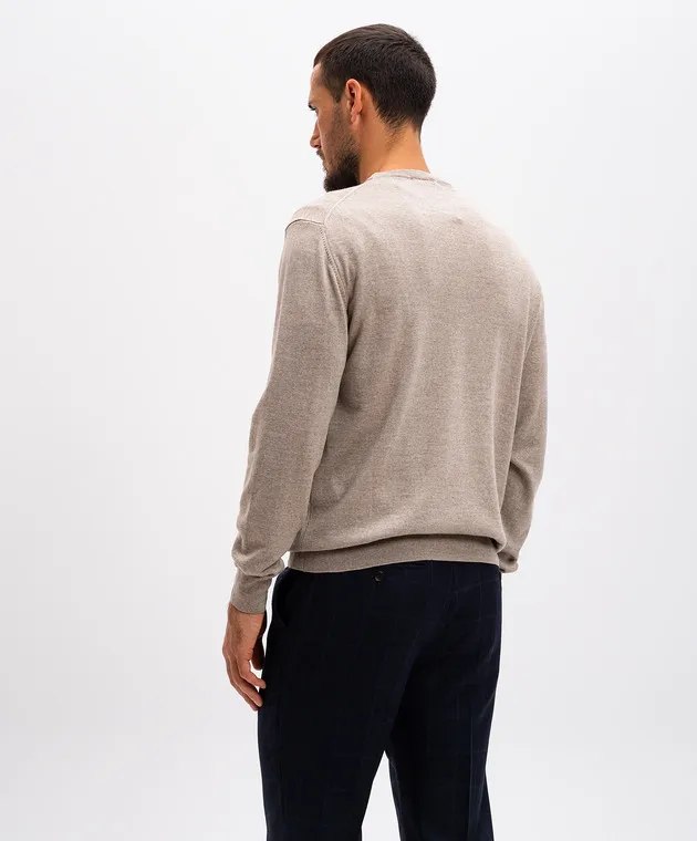 Cashmere&Whiskey Maglia in lana merino beige melange 92392