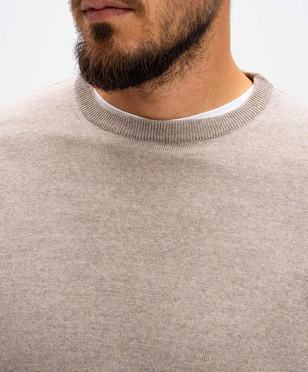 Cashmere&Whiskey Maglia in lana merino beige melange 92392