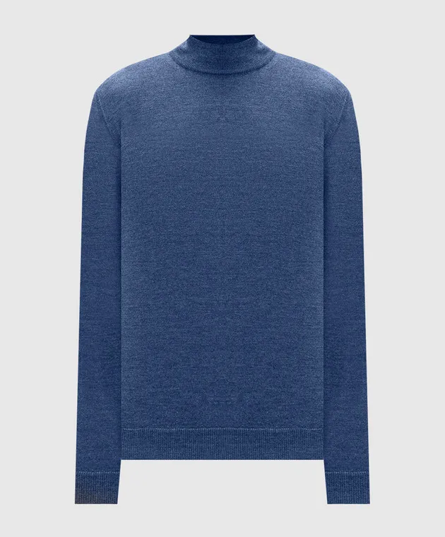 Cashmere&Whiskey Maglia in lana merino blu 97397