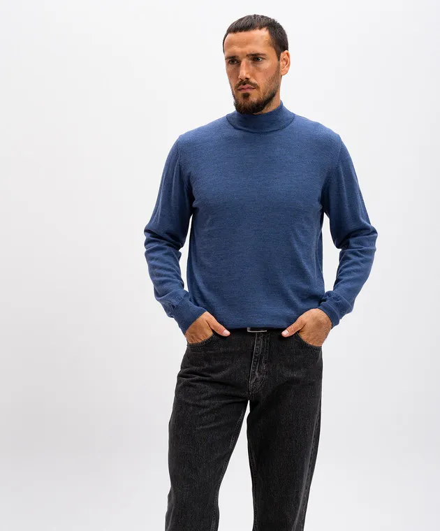 Cashmere&Whiskey Maglia in lana merino blu 97397