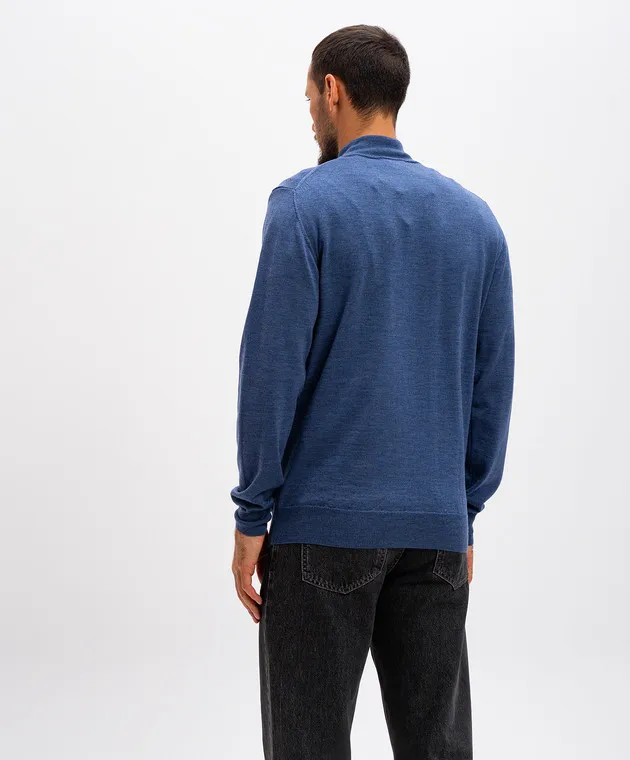Cashmere&Whiskey Maglia in lana merino blu 97397