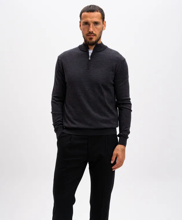 Cashmere&Whiskey Maglia in lana merino grigia 77397