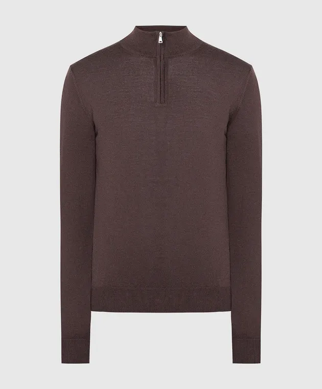 Cashmere&Whiskey Maglia in lana merino marrone 77397