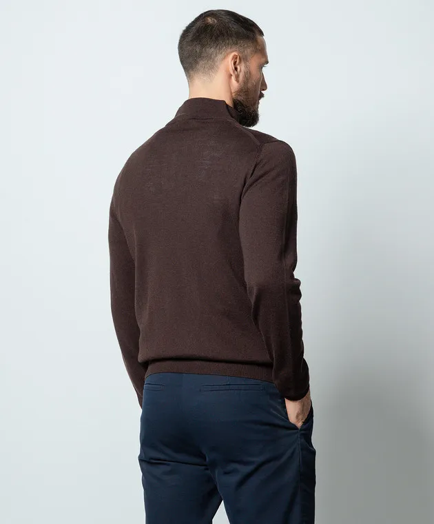 Cashmere&Whiskey Maglia in lana merino marrone 77397