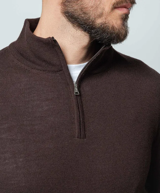 Cashmere&Whiskey Maglia in lana merino marrone 77397
