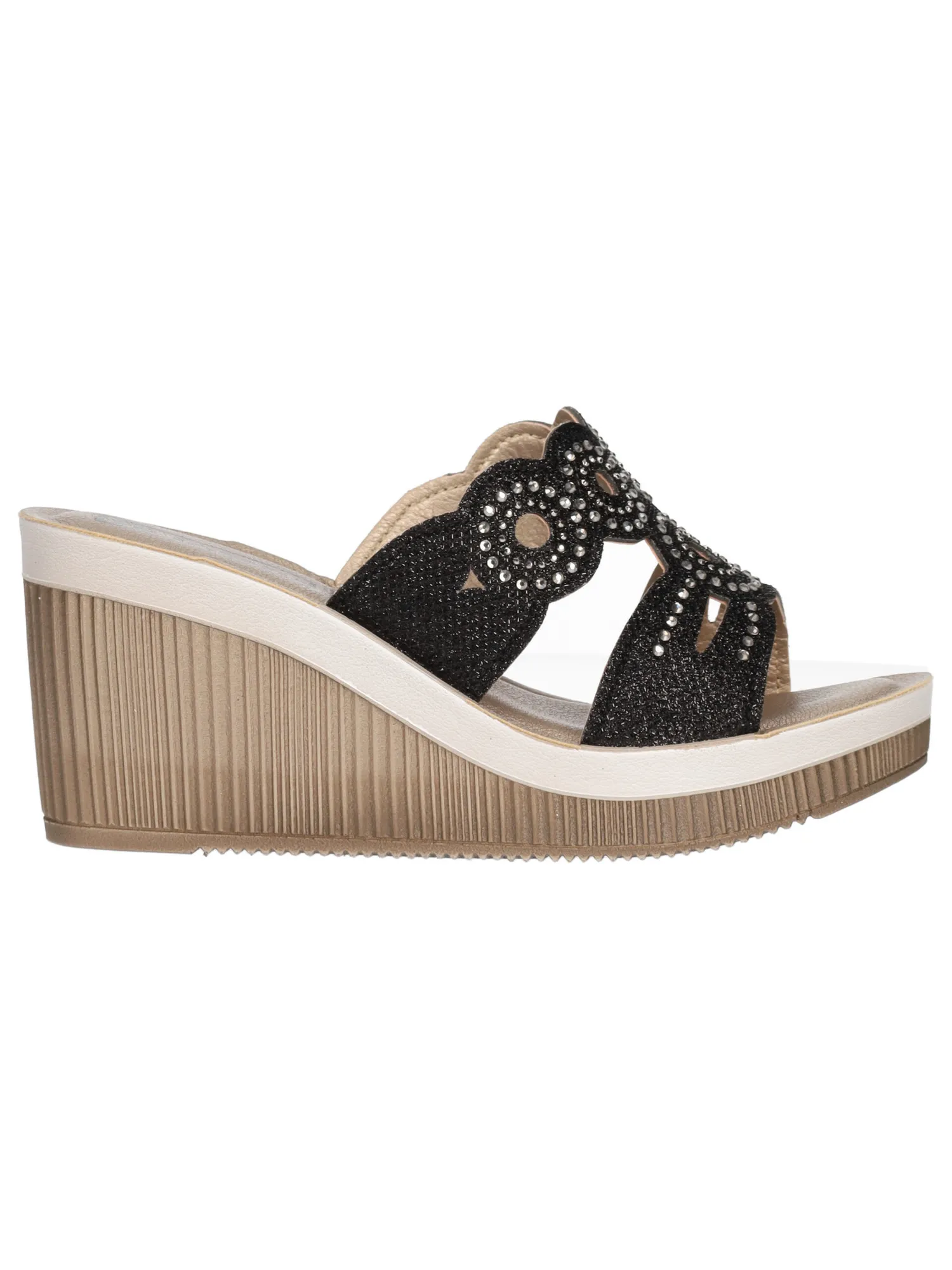 Ciabatta con zeppa Inblu da donna nera
