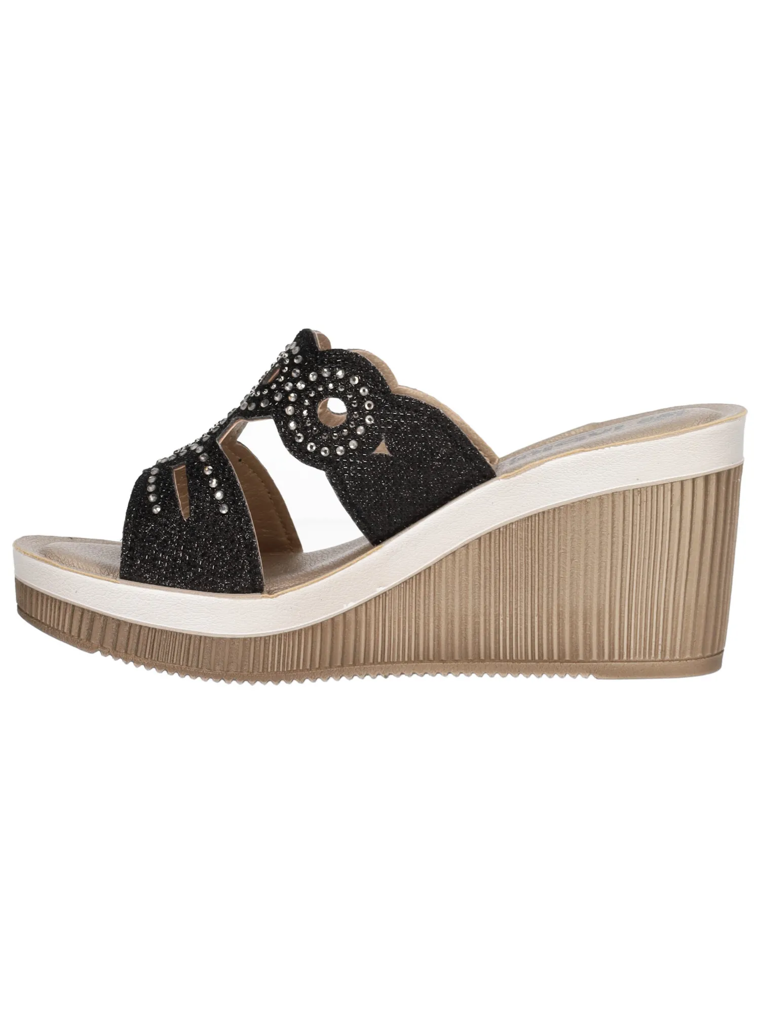Ciabatta con zeppa Inblu da donna nera