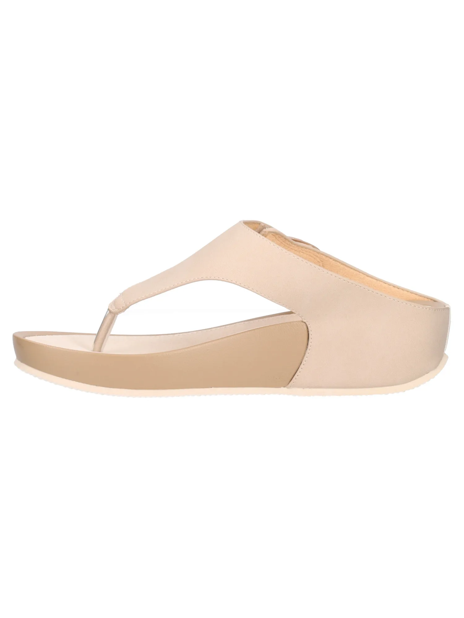 Ciabatta infradito con zeppa Grunland da donna beige