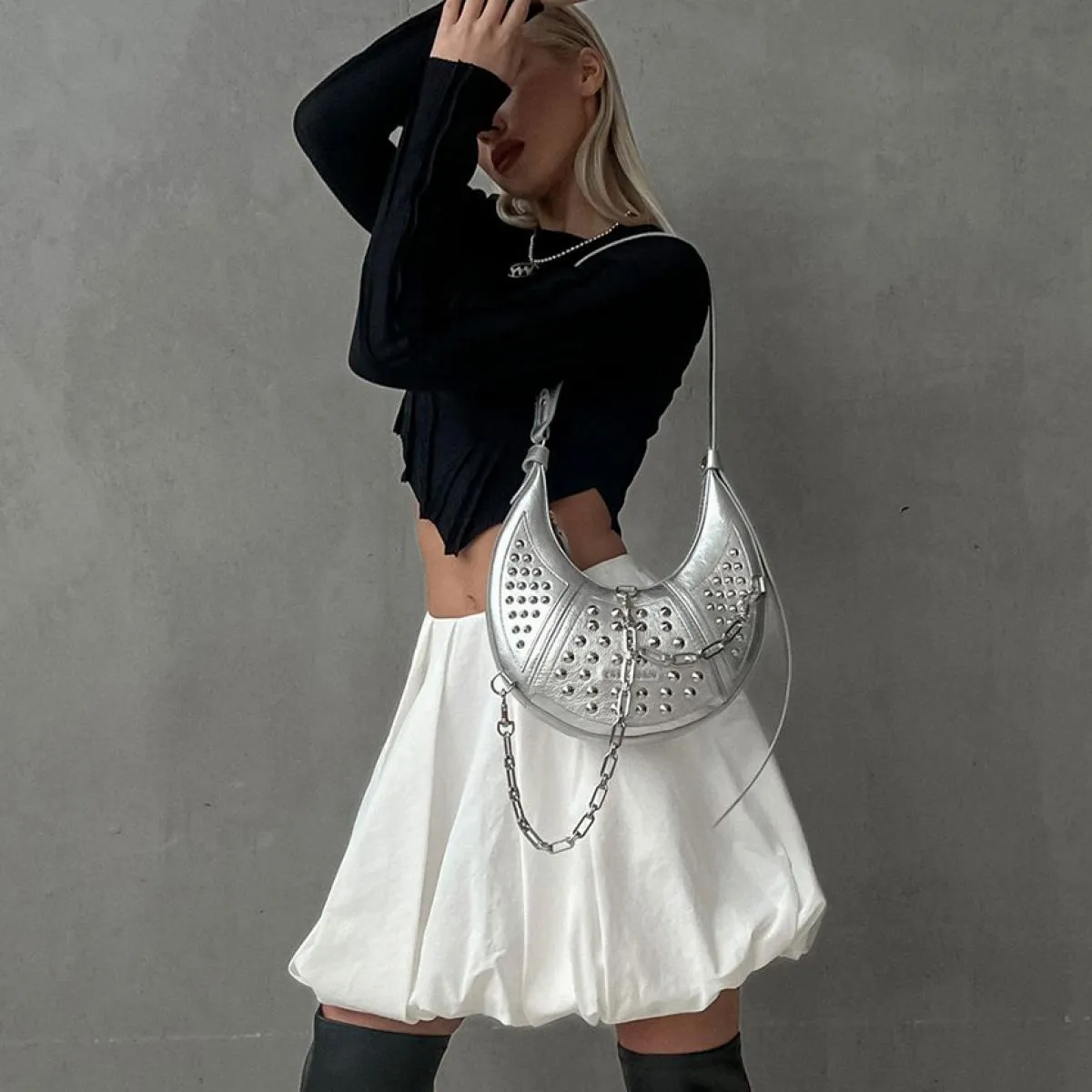 Clacive Casual Allentato Gonna da Donna Bianca 2023 Elegante Metà di Vita Office Lady Mini Gonne Moda Pieghe Faldas Femminile Cl