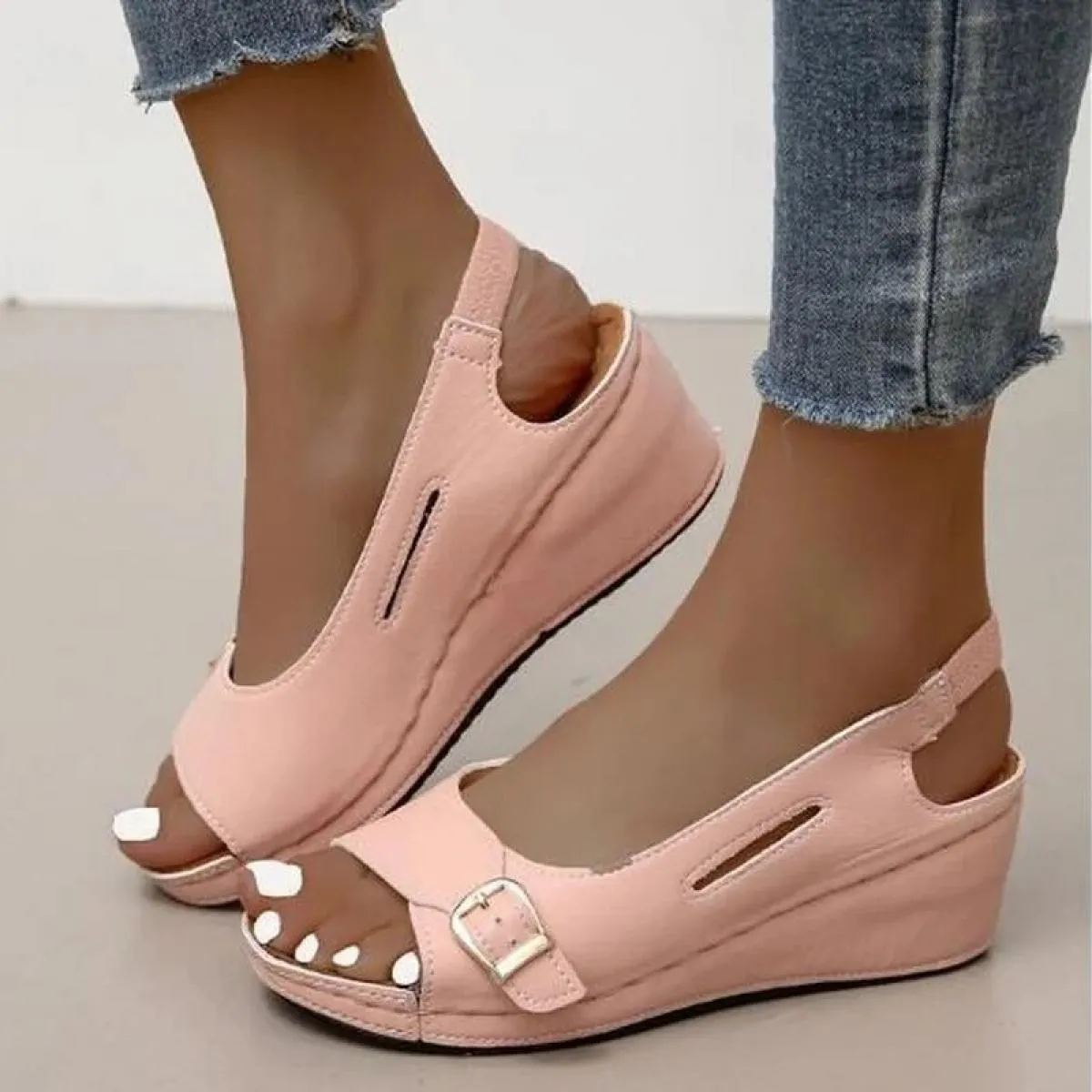 Comodi sandali con zeppa Scarpe estive con zeppa da donna Sandali da donna 2023 Donna