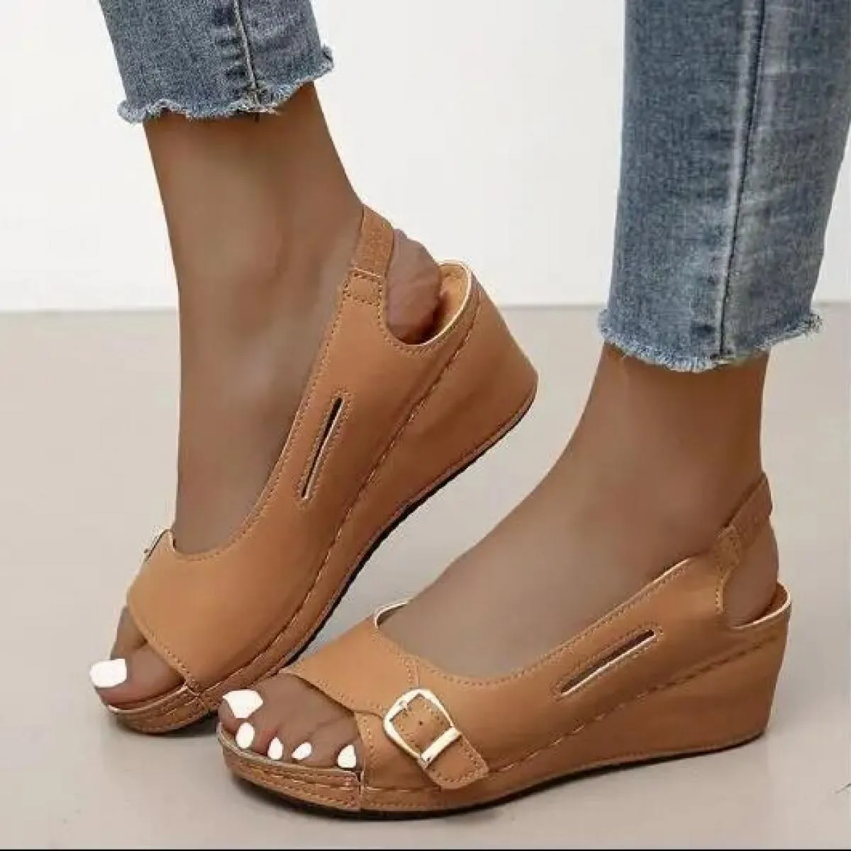 Comodi sandali con zeppa Scarpe estive con zeppa da donna Sandali da donna 2023 Donna
