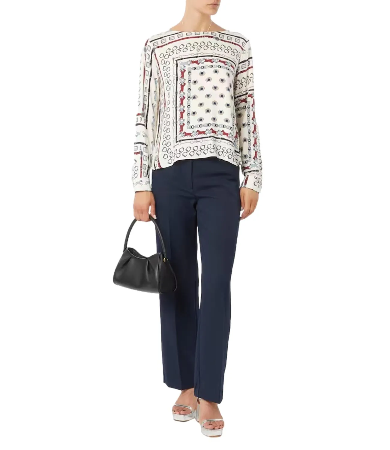 EMME MARELLA Emme Marella camicia ENEIDE fondo burro fantasia blu donna