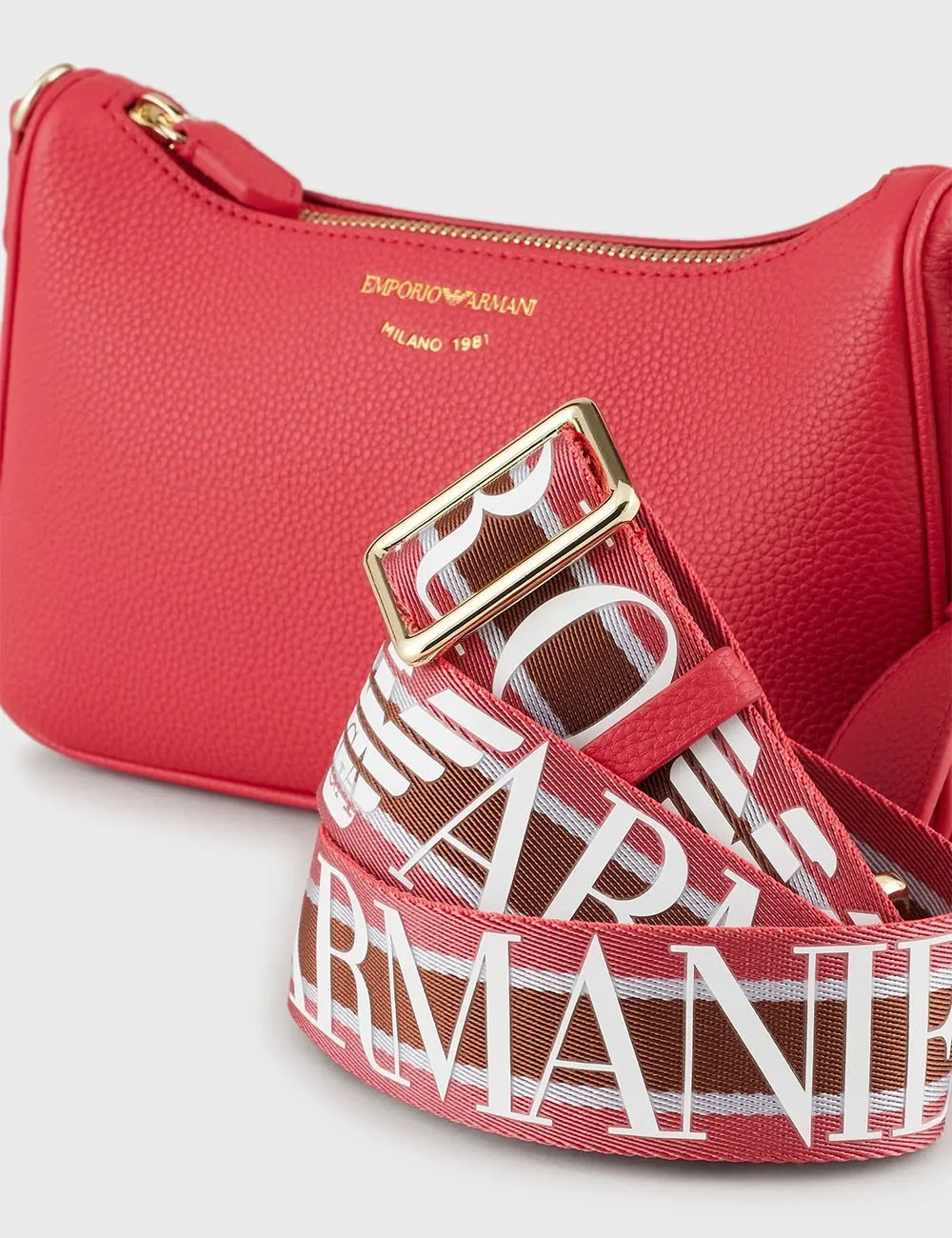 Emporio Armani     Borsa baguette stampa cervo Marrone
