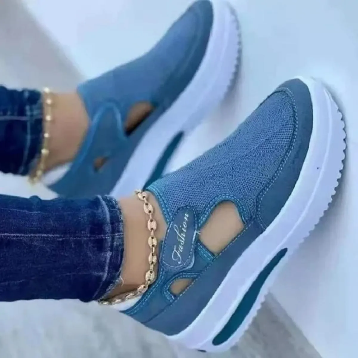 Estate nuove scarpe sportive casual con zeppa in mesh traspirante antiscivolo donna scarpe vulcanizzate con plateau scarpe da gi